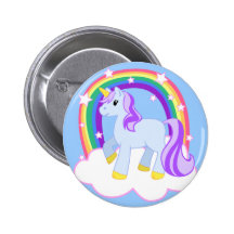 Licorne magique mignonne avec l'arc-en-ciel (perso badges avec agrafe