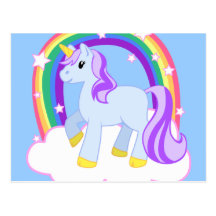 Licorne magique mignonne avec l'arc-en-ciel (perso cartes postales