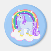 Licorne magique mignonne avec l'arc-en-ciel (perso aimant