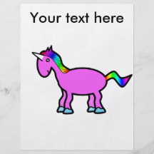 Licorne rose avec la crinière d'arc-en-ciel prospectus
