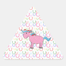 Licorne rose avec les étoiles blanches adhésif