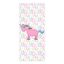 Licorne rose avec les étoiles blanches double cartes customisées