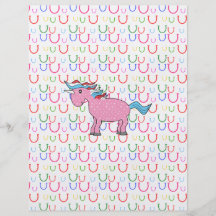 Licorne rose avec les étoiles blanches tract