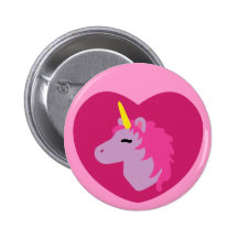 Licorne rose badge avec épingle