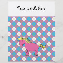 Licorne rose sur l'arrière - plan à motifs de losa prospectus personnalisés