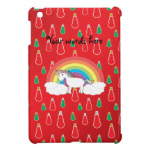 Licorne sur le motif rouge de bonhomme de neige de