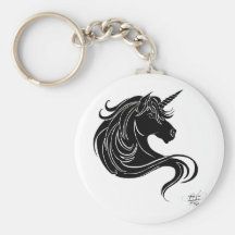 licorne tribale noire porte-clefs