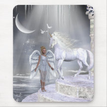 Licornes Mousepad de Fae d'anges Tapis De Souris