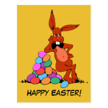 Lièvres ou lapin de Pâques de style de bande dessi Cartes Postales