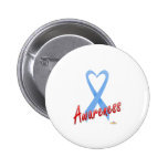 LightBlueHeartRibbonAwareness Badges Avec Agrafe