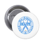 LightBlueHeartRibbonBeAwareFindCureLight Badges Avec Agrafe