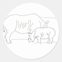 Ligne autocollant de rhinocéros