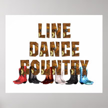 Ligne danse de pays de PIÈCE EN T Affiches