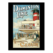 Ligne Liverpool de dominion vers le Canada Carte Postale