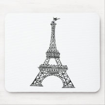 Ligne noire Tour Eiffel Tapis De Souris