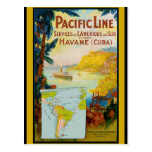 Ligne Pacifique voyage vintage Cartes Postales