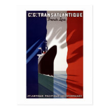 "Ligne vintage de C.G. Transatlantique Ship de Fra Cartes Postales