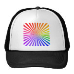 Lignes radiales abstraites : Arc-en-ciel Casquette