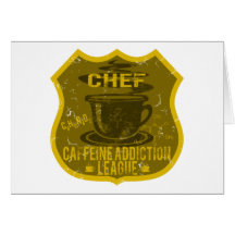 Ligue de dépendance de caféine de chef carte de vœux