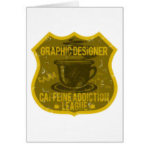 Ligue de dépendance de caféine de concepteur carte de vœux