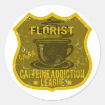 Ligue de dépendance de caféine de fleuriste adhésif rond