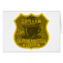 Ligue de dépendance de caféine de foreuse cartes de vœux