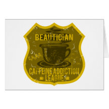 Ligue de dépendance de caféine d'esthéticien cartes de vœux