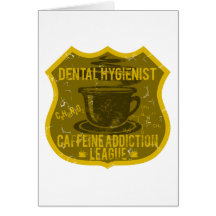 Ligue de dépendance de caféine d'hygiéniste dentai cartes de vœux
