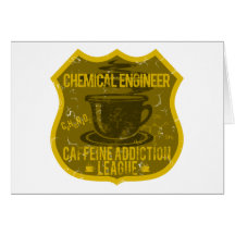 Ligue de dépendance de caféine d'ingénieur chimist carte