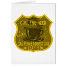 Ligue de dépendance de caféine d'ingénieur civil carte de vœux