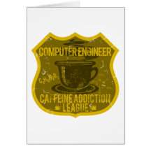 Ligue de dépendance de caféine d'ingénieur informa carte de vœux