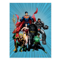 Ligue de justice - groupe 2 carte postale