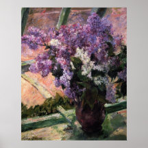 Lilas dans une fenêtre posters