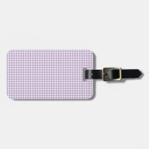 Lilas et blanc de pied-de-poule étiquette de bagages
