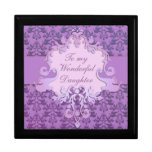 Lillac/mauve de boîte-cadeau de "fille" de damassé coffrets cadeaux