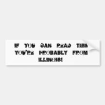 L'ILLINOIS TAILGATER BUMPERSTICKER AUTOCOLLANTS POUR VOITURE