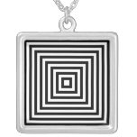 L'infini noir et blanc d'Op-art ajuste l'illusion Colliers Personnalisés