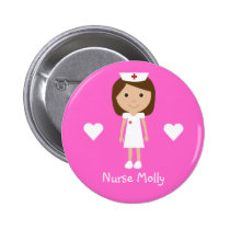 L'infirmière et les coeurs mignons de bande dessin badges publicitaires