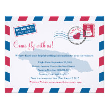 L'information de voyage de mariage de la poste aér invitations personnalisées
