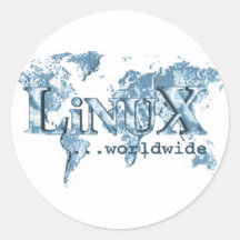 Linux dans le monde entier autocollants ronds