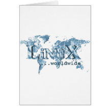 Linux dans le monde entier carte de vœux
