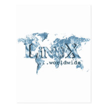 Linux dans le monde entier cartes postales