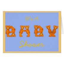 L'invitation de baby shower carde l'alphabet ~Bear Carte De Vœux