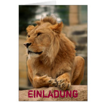 Lion avec la coiffure de punk cartes de vœux