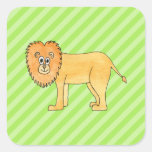 Lion de bande dessinée autocollants