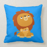 Lion de papa de bande dessinée mignonne et coussin oreillers american