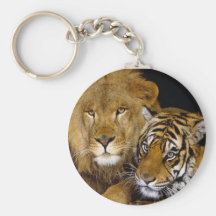 Lion et tigre porte-clé