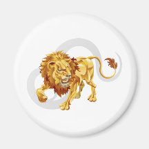 Lion le signe d'étoile ou de naissance ou de zodia magnets pour réfrigérateur
