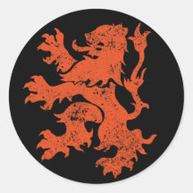 Lion néerlandais adhésifs ronds