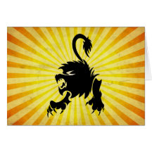 Lion noir ; Lion Carte De Vœux